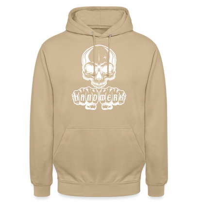Unisex Hoodie "Skull-Handwerk" Beige Unisex Hoodie