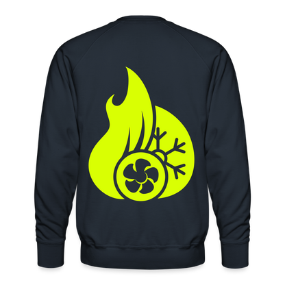 Unisex Premium Pullover "Klimatechniker" neongelb - Navy