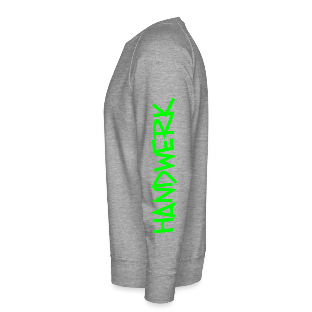 Unisex Premium Pullover "Gerüstbauer" neongrün - Grau meliert