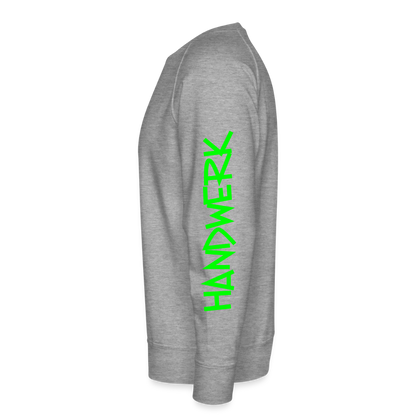 Unisex Premium Pullover "Gerüstbauer" neongrün - Grau meliert