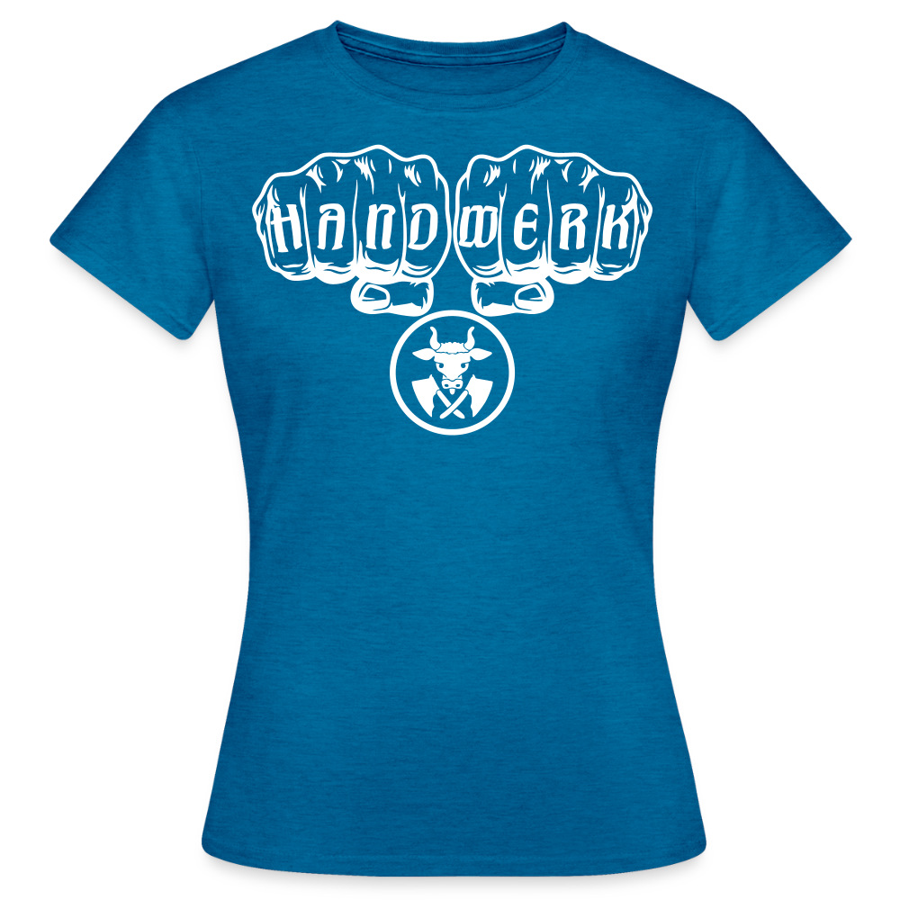 Frauen T-Shirt "Metzger" Antikblaues Saphir meliert Frauen T-Shirt