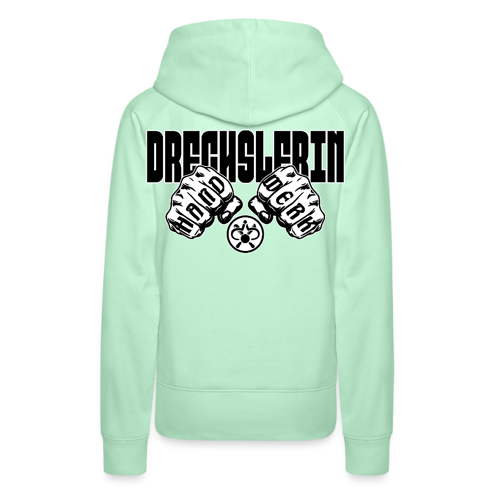 Frauen Hoodie "Drechsler" (beidseitig bedruckt) helles Mintgrün Frauen Premium Hoodie