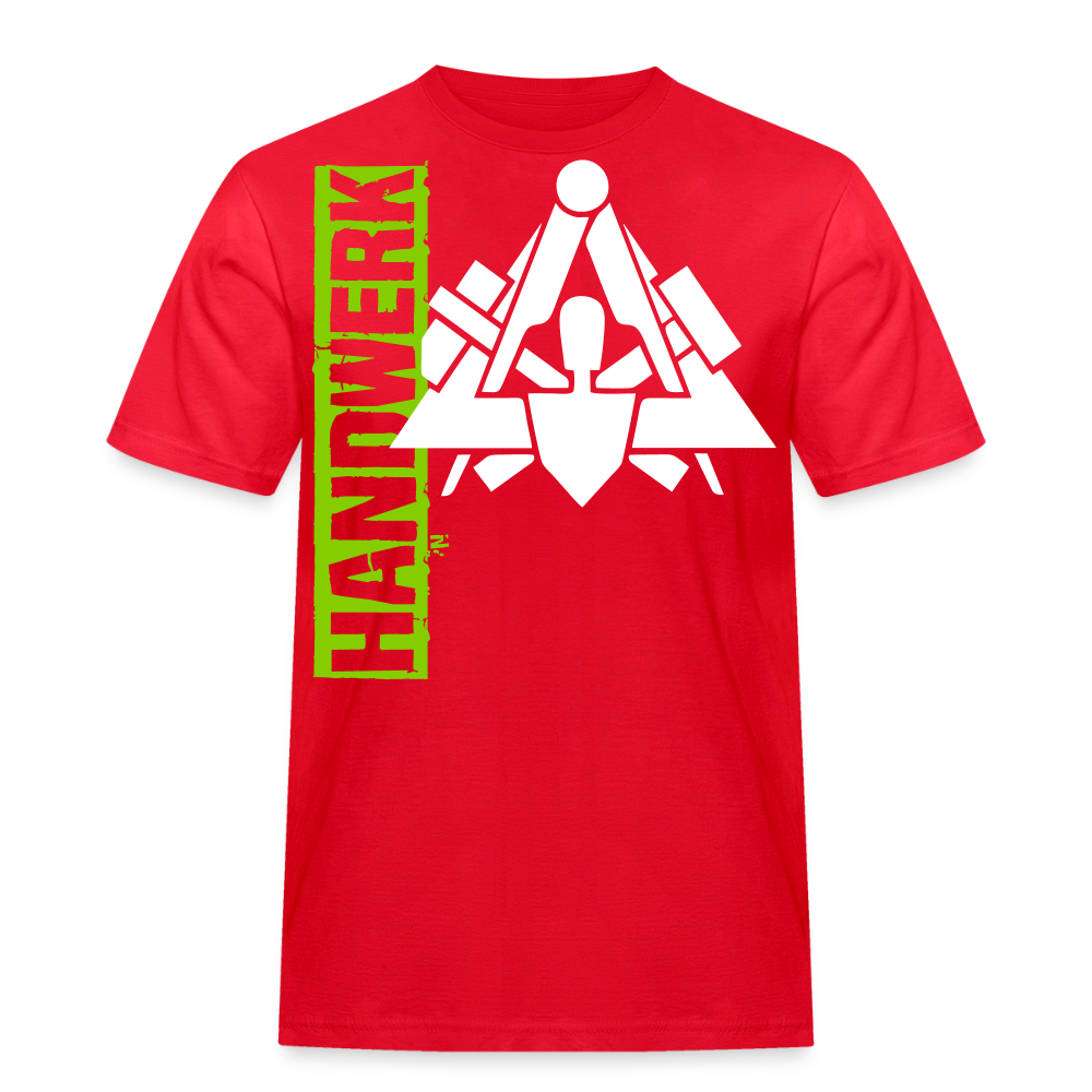 Unisex Workwear T-Shirt "Maurer" Rot Männer Workwear T-Shirt