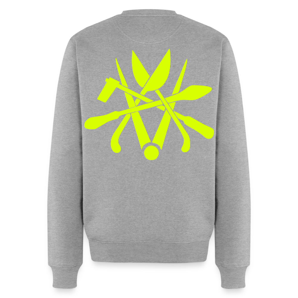 Unisex Premium Pullover "Spengler" neongelb Grau meliert Männer Premium Pullover