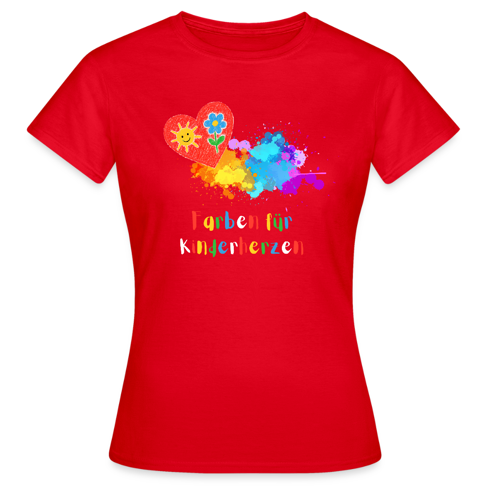 Frauen T-Shirt "Farben für Kinderherzen" Rot Frauen T-Shirt
