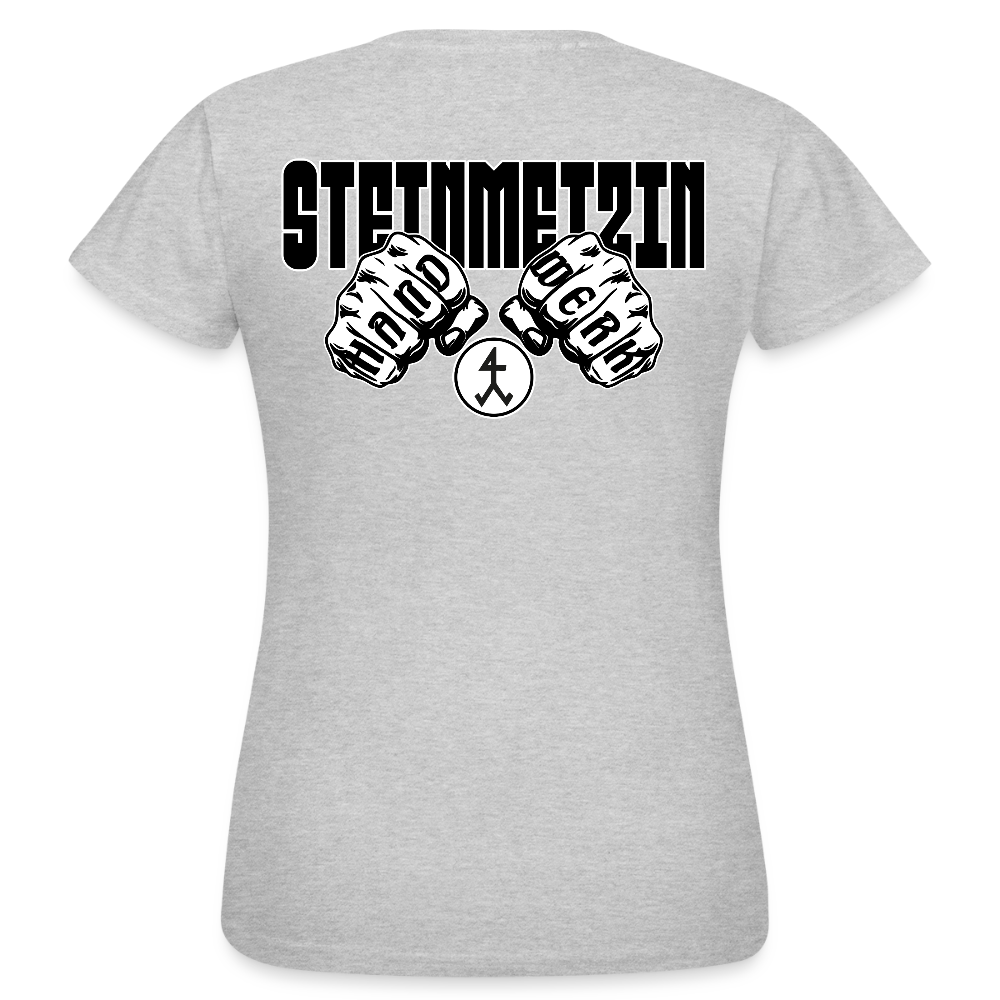 Frauen T-Shirt "Steinmetzin" (beidseitig bedruckt) Grau meliert Frauen T-Shirt