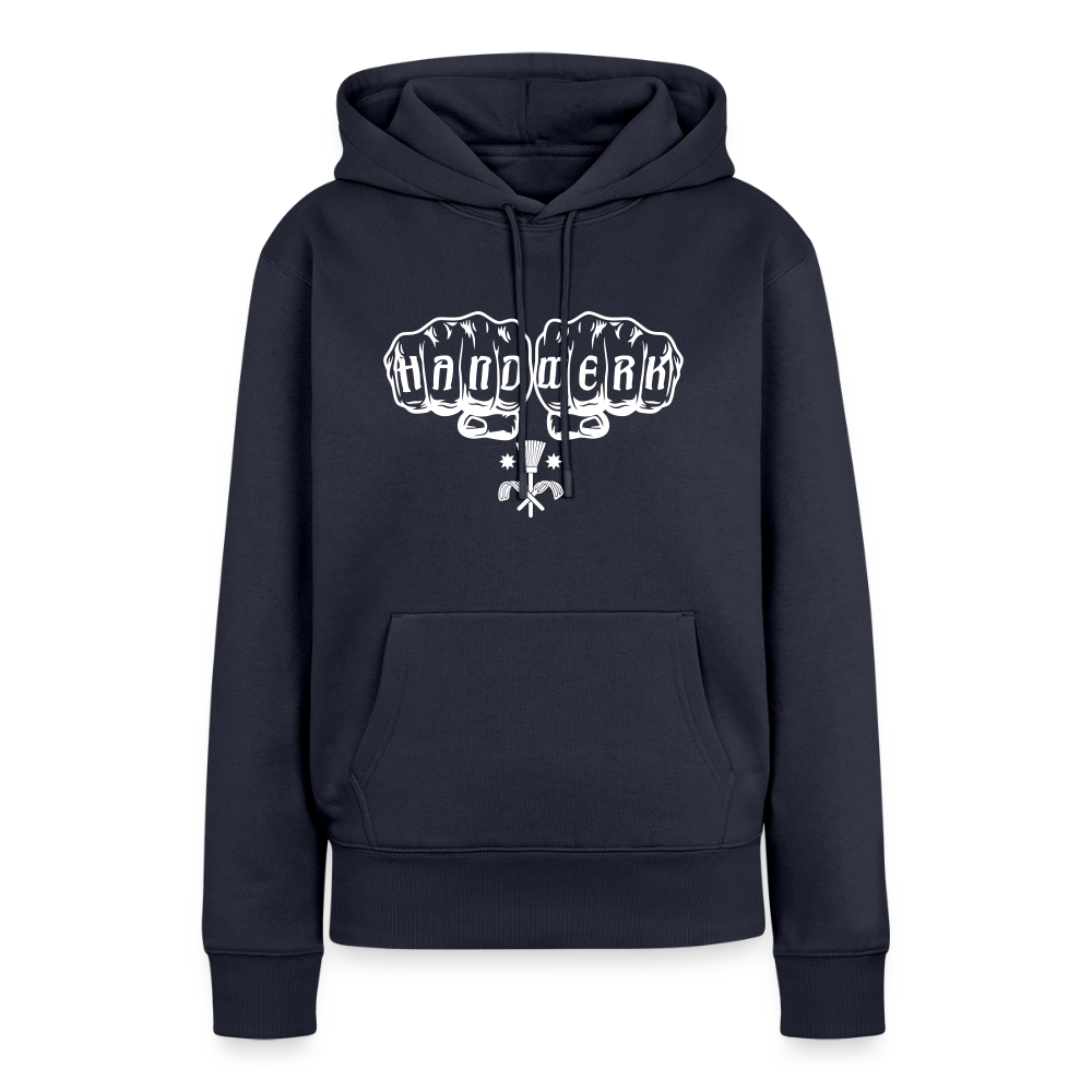 Frauen Premium Hoodie "Schornsteinfeger" von Spreadconnect, grauer Kapuzenpullover mit Schornsteinfeger-Design, bequem und stylisch.