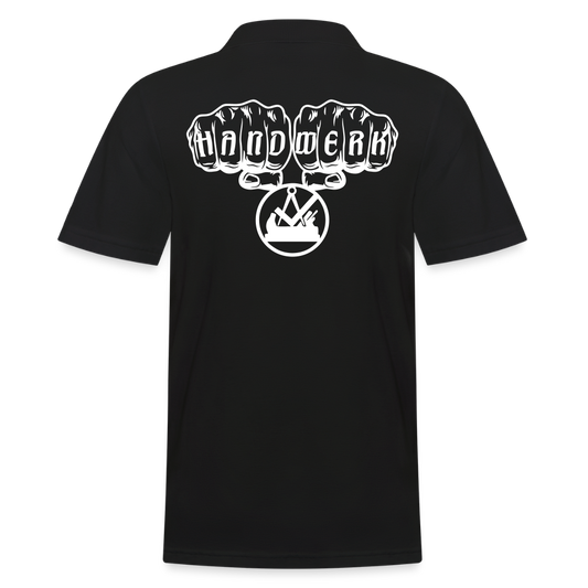 Männer Poloshirt "Schreiner" (hinten bedruckt) Schwarz Männer Poloshirt