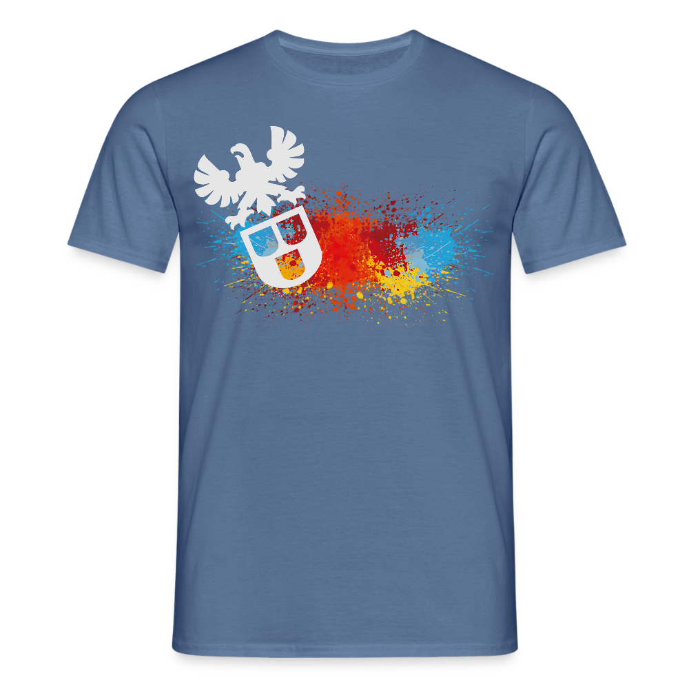 Unisex T-Shirt "Splash-Maler" Taubenblau Männer T-Shirt