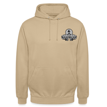 Unisex Hoodie "Steinmetz" beidseitig bedruckt Beige Unisex Hoodie