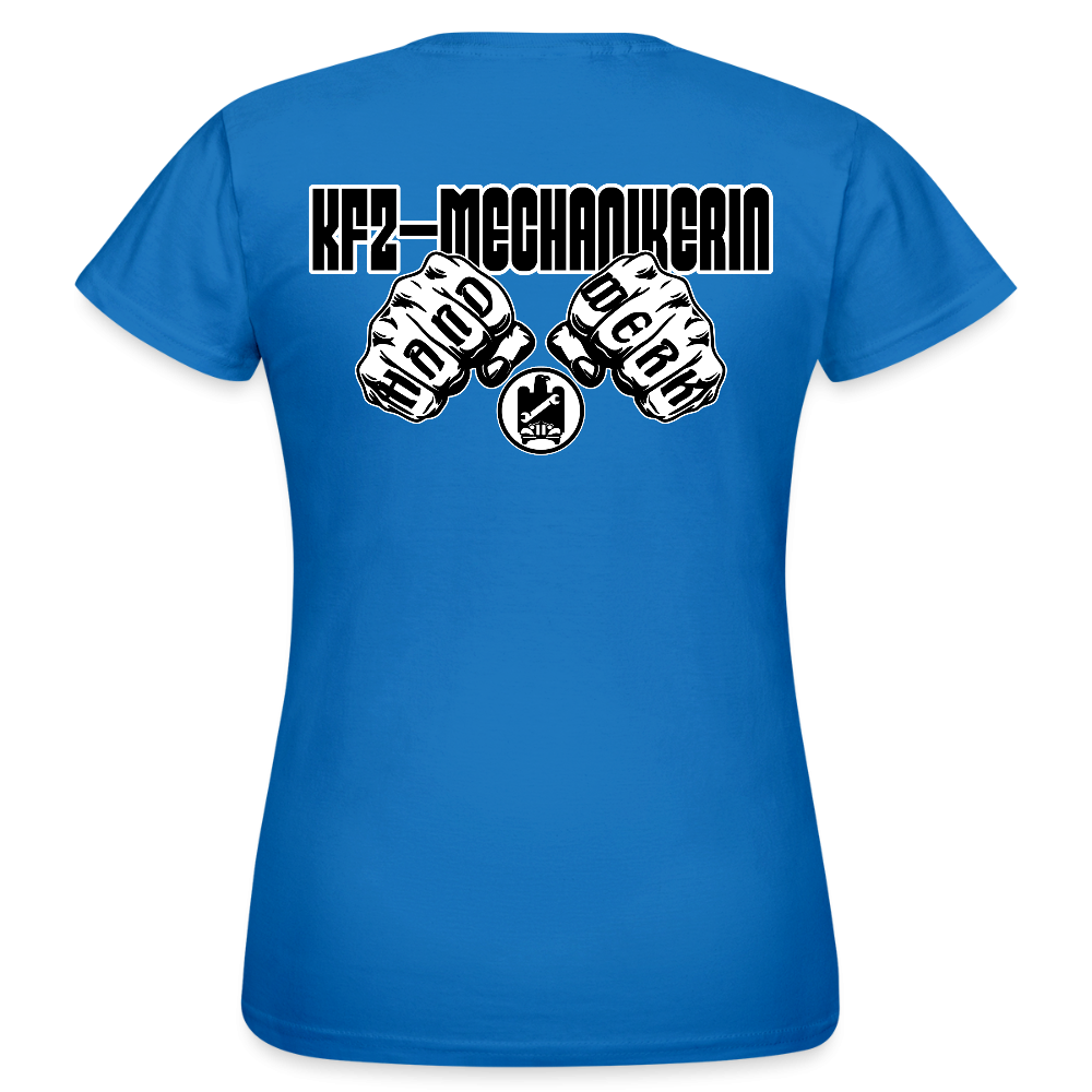 Frauen T-Shirt "KFZ-Mechanikerin" (beidseitig bedruckt) Royalblau Frauen T-Shirt
