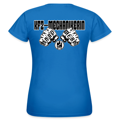 Frauen T-Shirt "KFZ-Mechanikerin" (beidseitig bedruckt) Royalblau Frauen T-Shirt