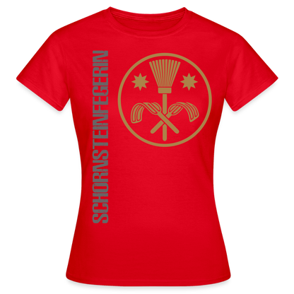 Frauen T-Shirt "Schornsteinfegerin" Rot Frauen T-Shirt