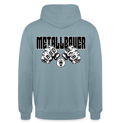 Unisex Hoodie "Metallbauer" (beidseitig bedruckt) - Nebelblau