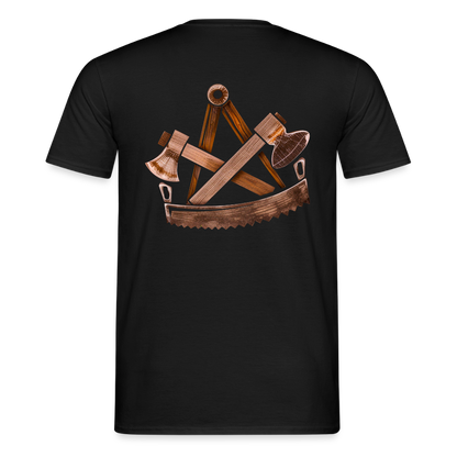 Unisex T-Shirt "Zimmermann" (beidseitig bedruckt) Schwarz Männer T-Shirt