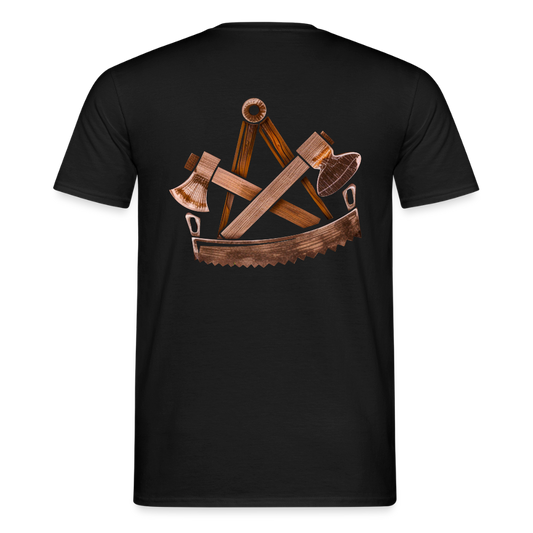 Unisex T-Shirt "Zimmermann" (beidseitig bedruckt) Schwarz Männer T-Shirt