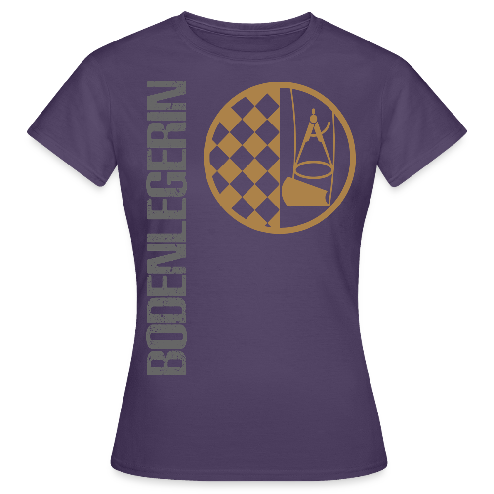 Frauen T-Shirt "Bodenlegerin" Dunkellila Frauen T-Shirt