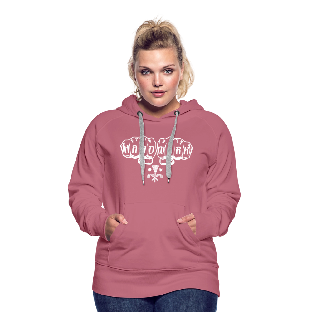 Hochwertiger Frauen Premium Hoodie "Schornsteinfeger" von Spreadconnect, bequemes Kleidungsstück mit auffälligem Druck.