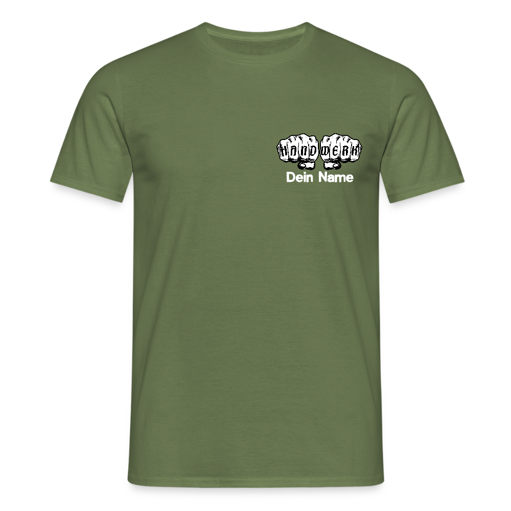 Unisex T-Shirt "Handwerk" personalisiert - Militärgrün