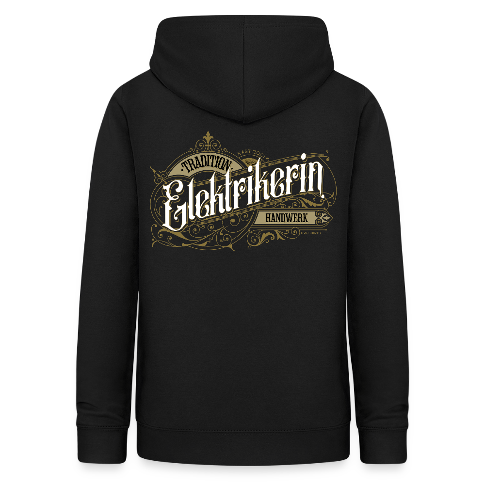 Frauen Hoodie "Elektrikerin" Nostalgie Handwerk Schwarz Frauen Hoodie
