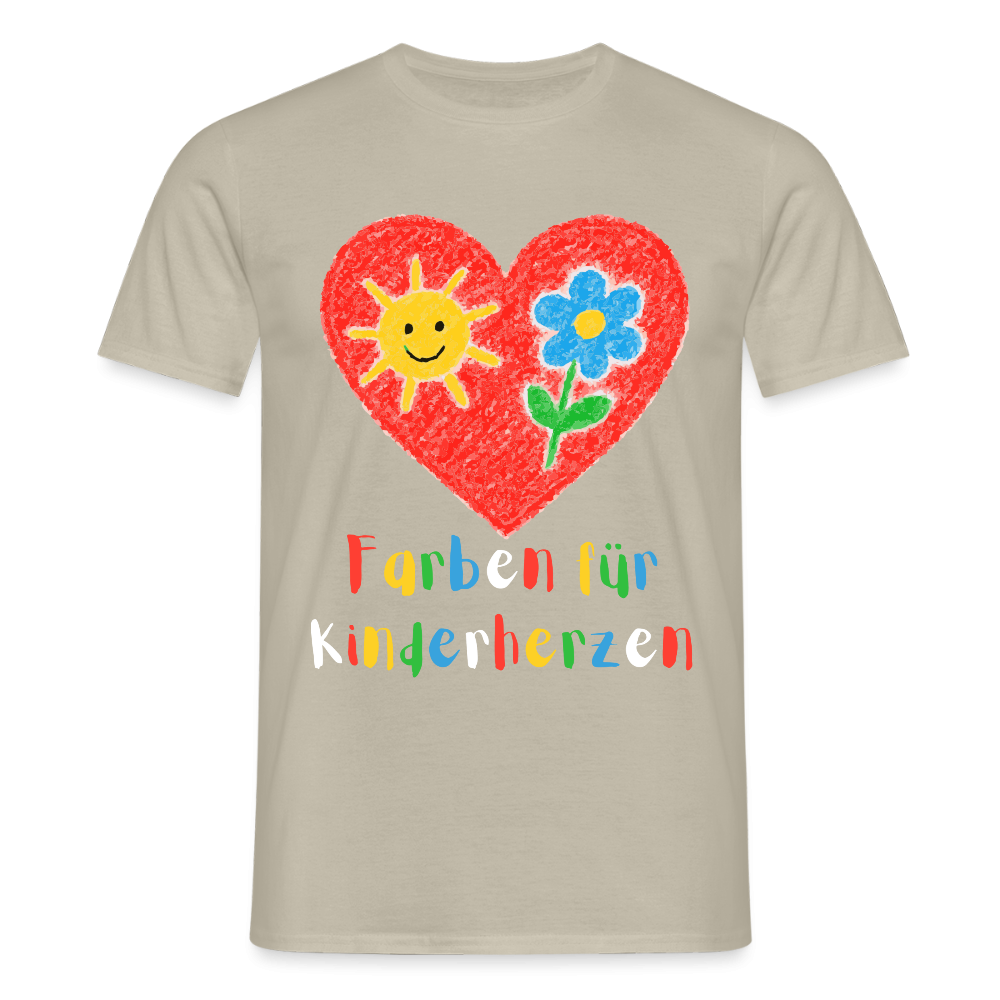 Unisex T-Shirt "Farben für Kinderherzen" Sandbeige Männer T-Shirt