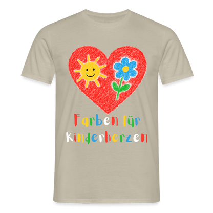 Unisex T-Shirt "Farben für Kinderherzen" Sandbeige Männer T-Shirt