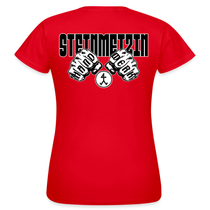 Frauen T-Shirt "Steinmetzin" (beidseitig bedruckt) Rot Frauen T-Shirt