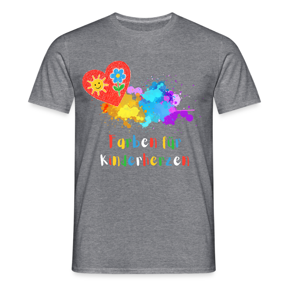 Unisex T-Shirt "Farben für Kinderherzen" Graphit meliert Männer T-Shirt