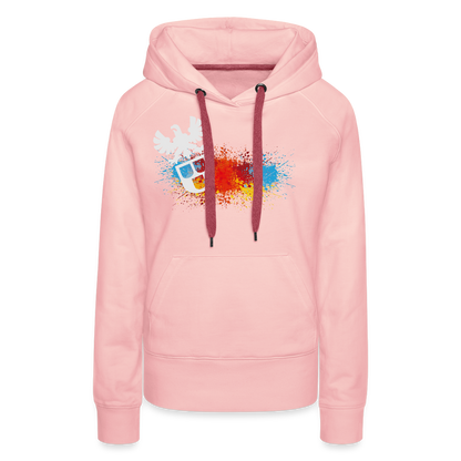 Frauen Premium Hoodie "Maler-Splash" Kristallrosa Frauen Premium Hoodie
