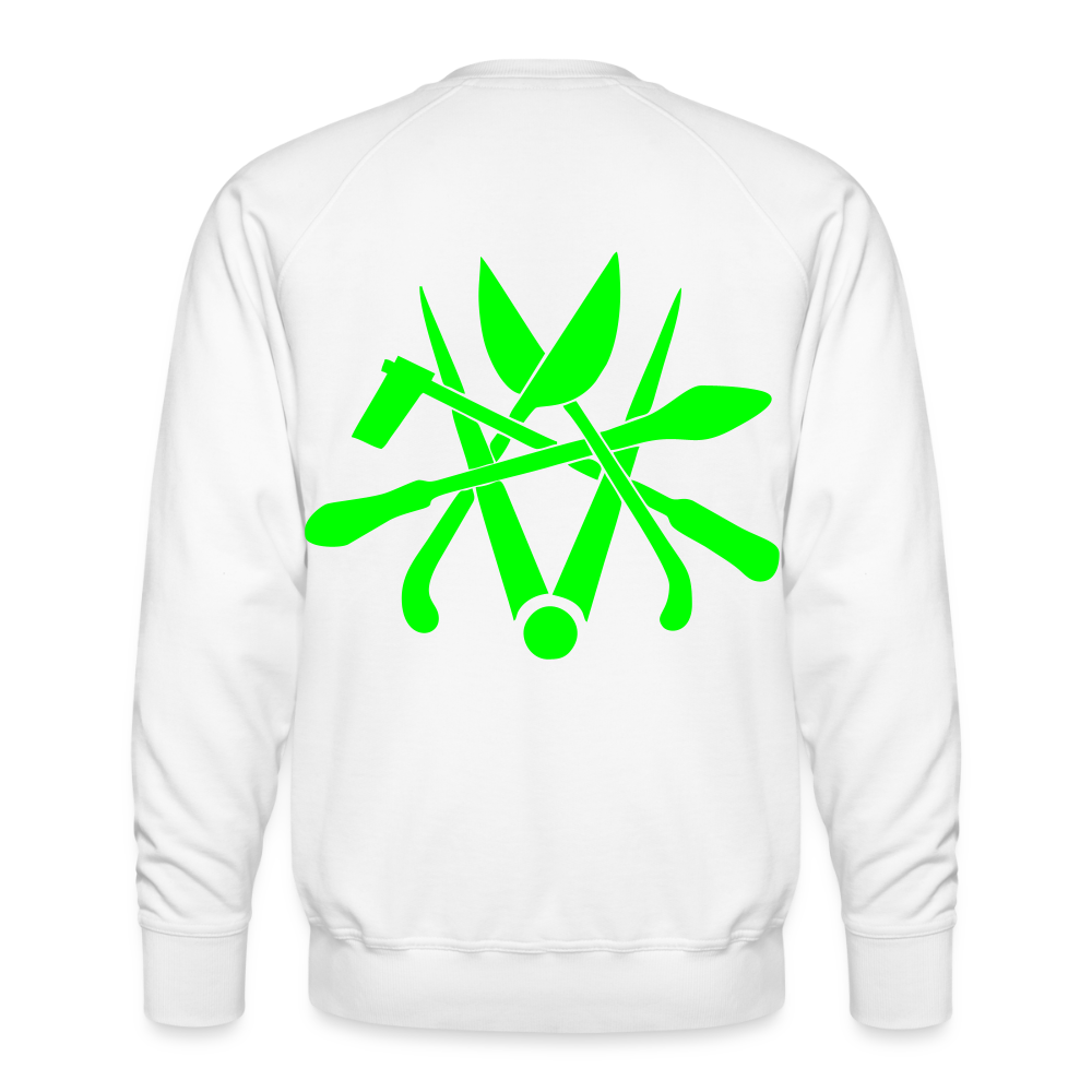 Unisex Premium Pullover "Spengler" neongrün - Weiß