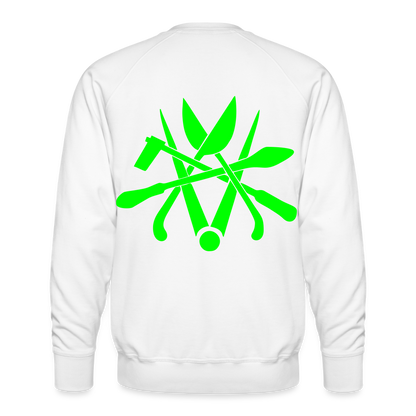 Unisex Premium Pullover "Spengler" neongrün - Weiß