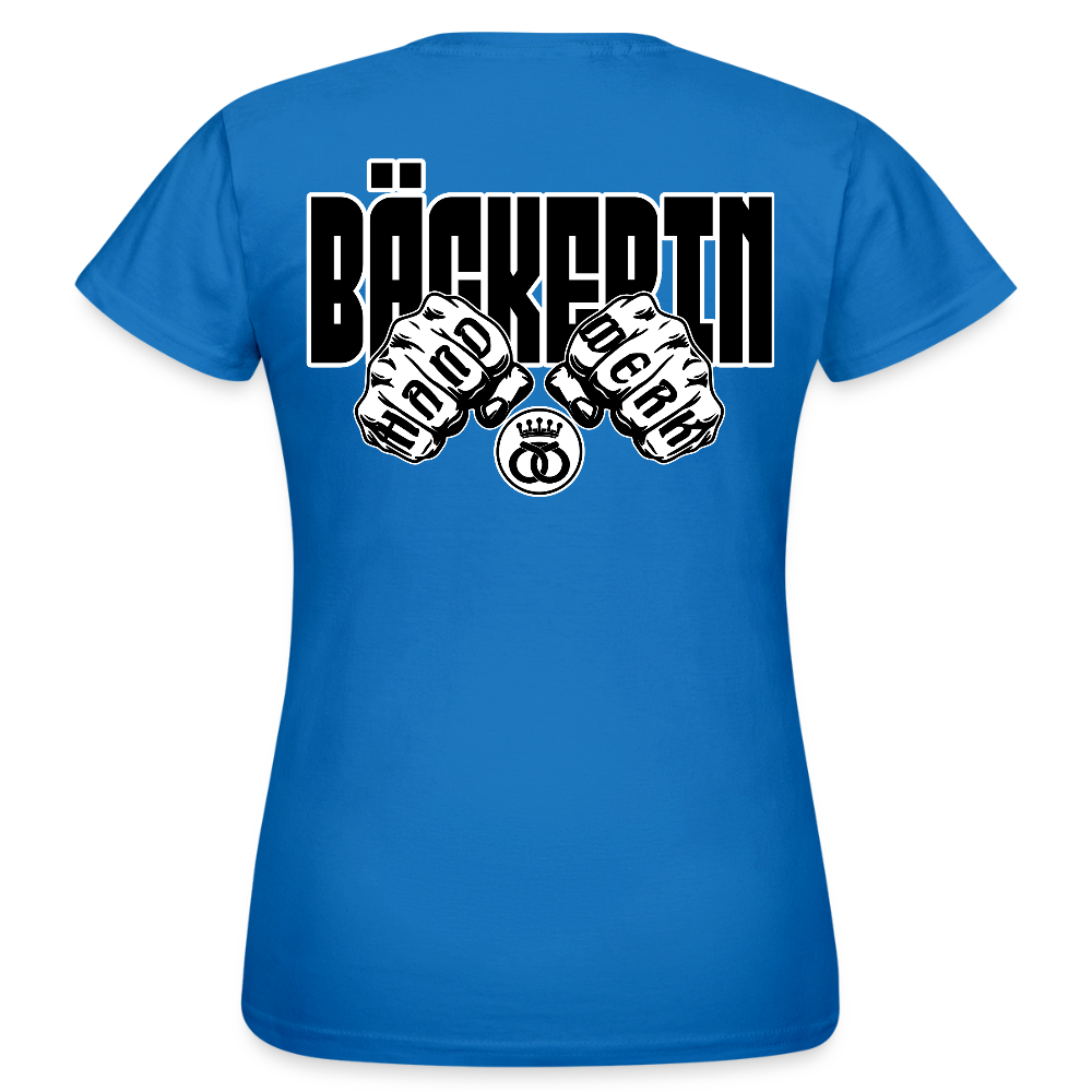 Frauen T-Shirt "Bäckerin" (beidseitig bedruckt) - Royalblau