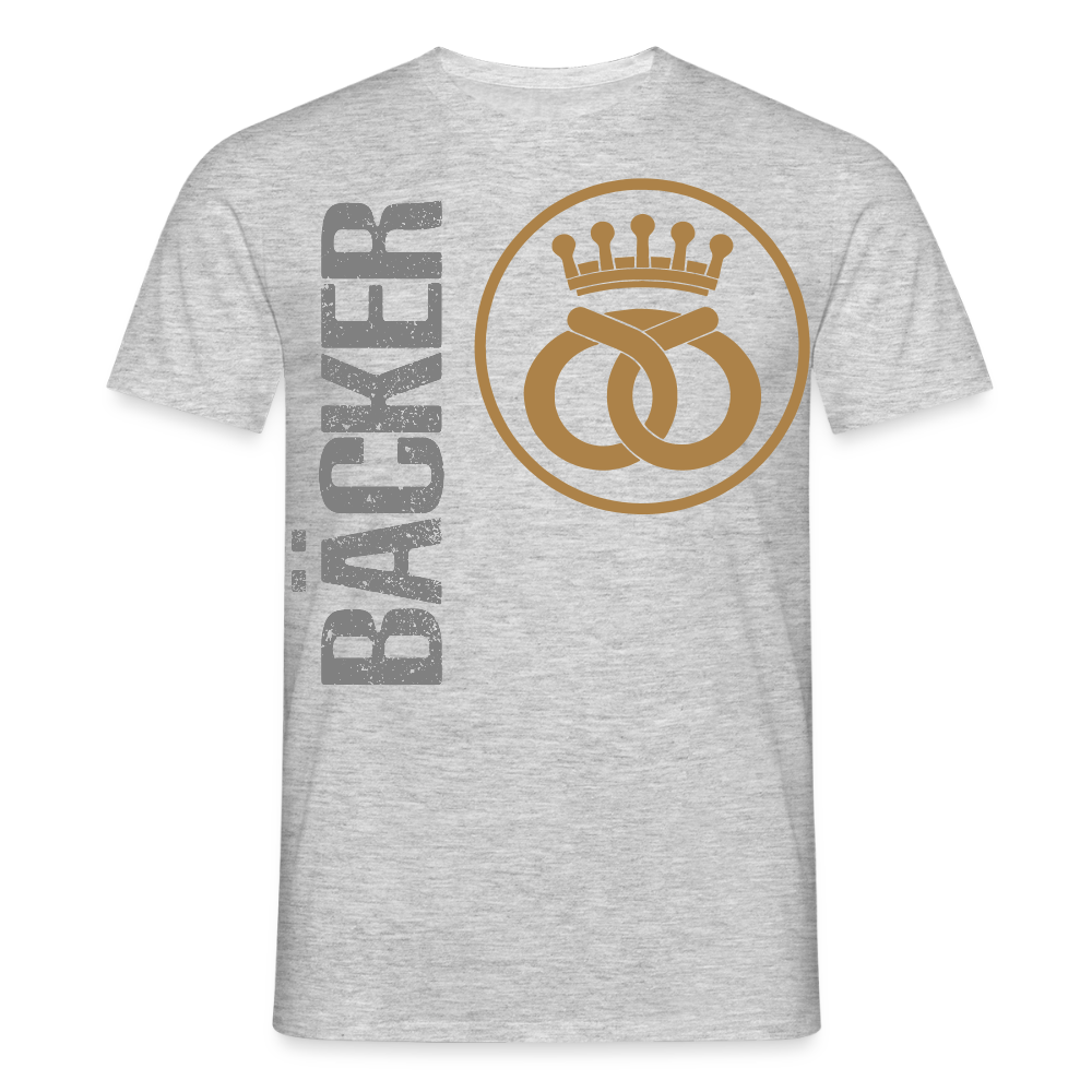 Unisex T-Shirt "Bäcker" Grau meliert Männer T-Shirt