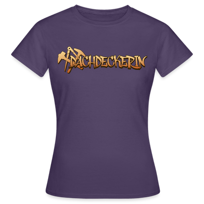 Frauen T-Shirt "Dachdeckerin" Dunkellila Frauen T-Shirt
