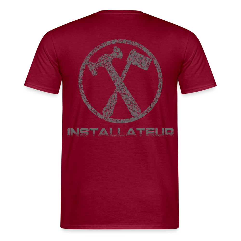 Unisex T-Shirt "Installateur" Ziegelrot Männer T-Shirt