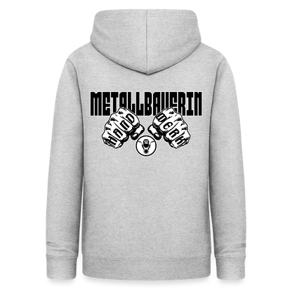 Frauen Hoodie "Metallbauerin" (beidseitig beruckt) - Hellgrau meliert