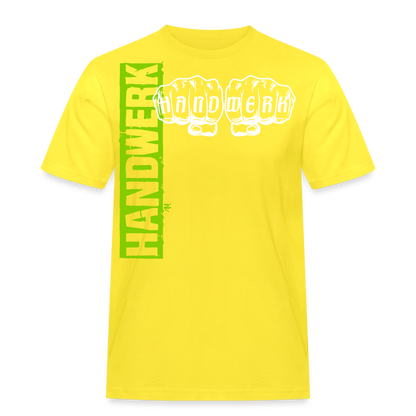 Unisex Workwear T-Shirt "Handwerk" Gelb Männer Workwear T-Shirt