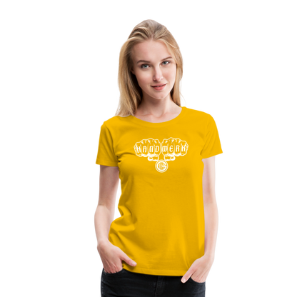 Frauen Premium T-Shirt "Gerüstbauer" - Sonnengelb
