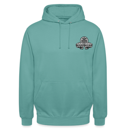 Unisex Standard Hoodie "Betonbauer" beidseitig bedruckt Pastelltürkis Unisex Hoodie