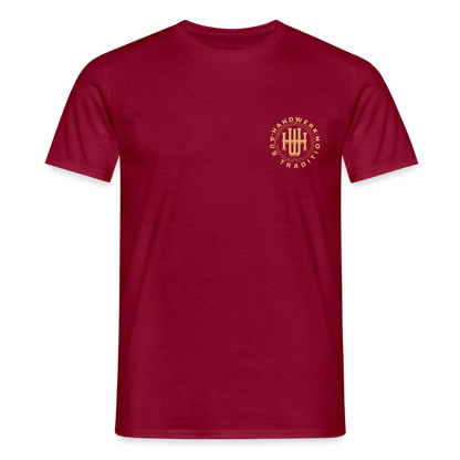 Unisex T-Shirt "Handwerk" (beidseitig bedruckt) Ziegelrot Männer T-Shirt