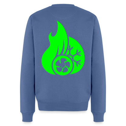 Unisex Premium Pullover "Klimatechniker" neongrün Taubenblau Männer Premium Pullover