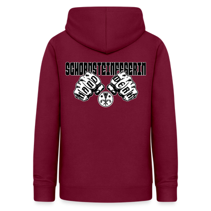 Frauen Hoodie "Schornsteinfegerin" (beidseitig beruckt) Bordeaux Frauen Hoodie