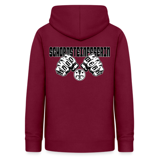 Frauen Hoodie "Schornsteinfegerin" (beidseitig beruckt) Bordeaux Frauen Hoodie
