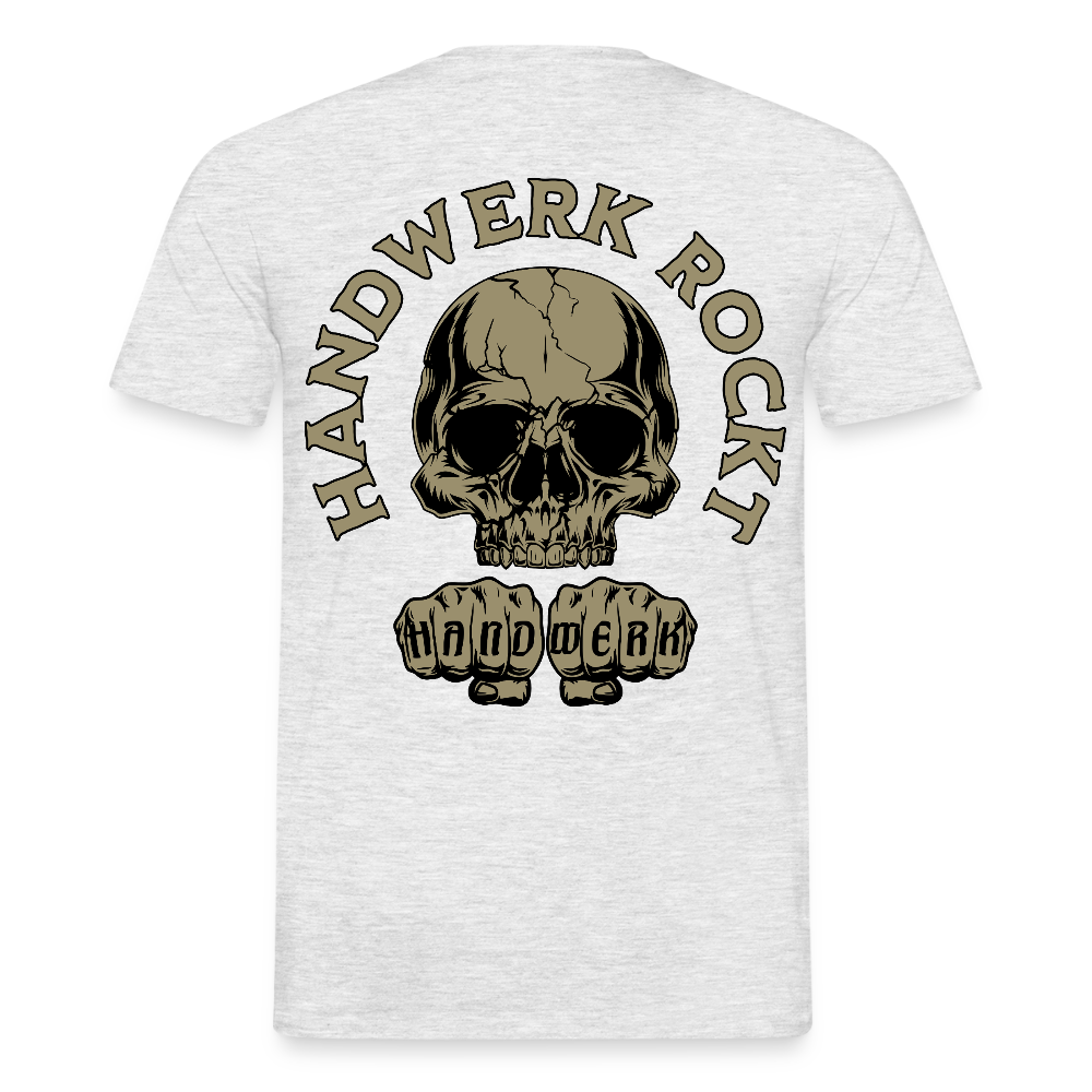 Unisex T-Shirt "Handwerk-Rockt" von Spreadconnect, beidseitig bedruckt, zeigt handwerkliche Motive und stylisches Design.