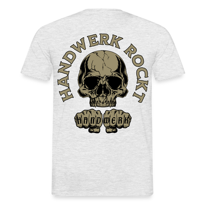 Unisex T-Shirt "Handwerk-Rockt" von Spreadconnect, beidseitig bedruckt, zeigt handwerkliche Motive und stylisches Design.