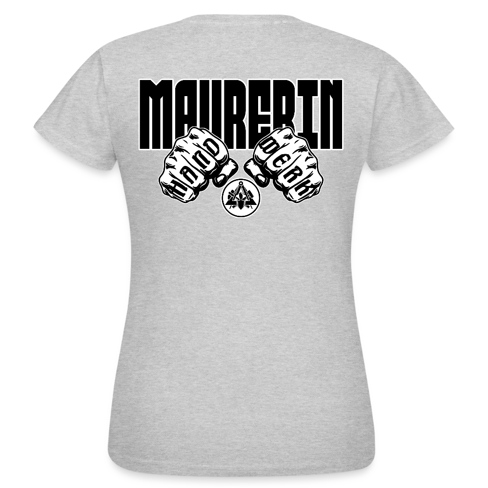 Frauen T-Shirt "Maurerin" (beidseitig bedruckt) Grau meliert Frauen T-Shirt