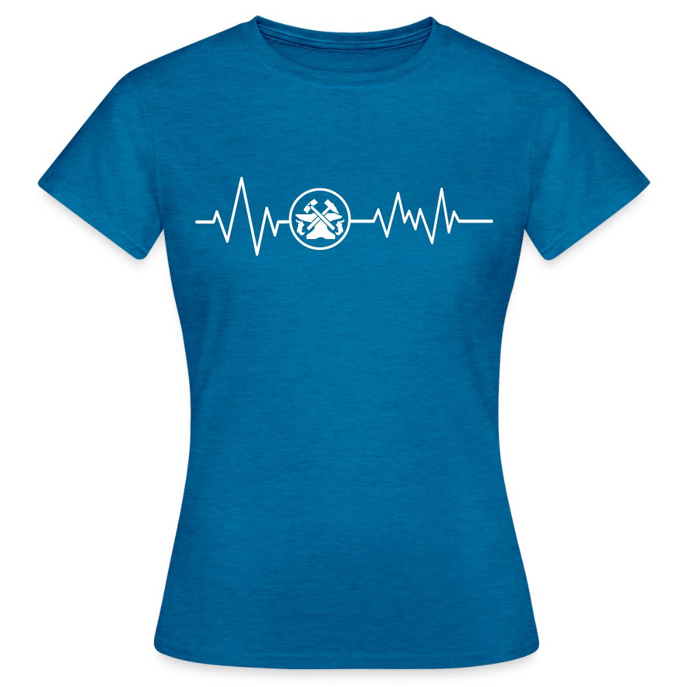 Frauen T-Shirt "Metallbauer" Antikblaues Saphir meliert Frauen T-Shirt