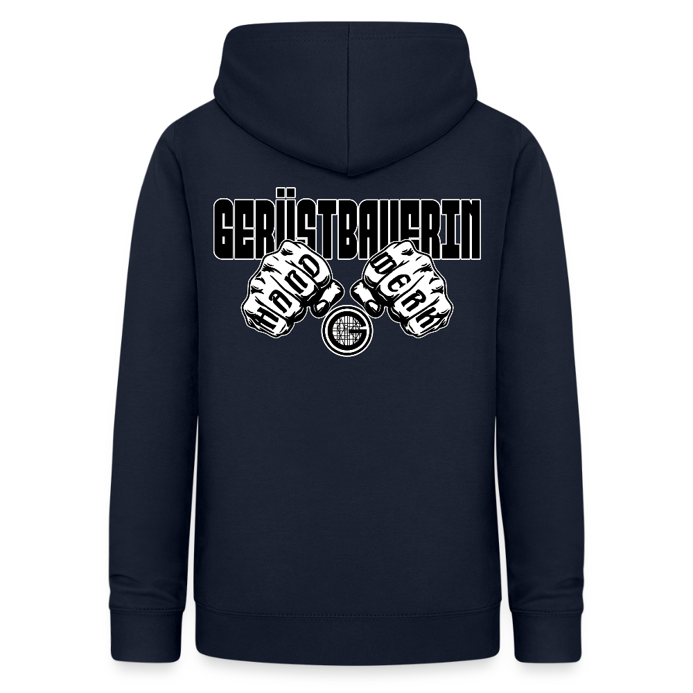 Frauen Hoodie "Gerüstbauerin" (beidseitig beruckt) - Navy