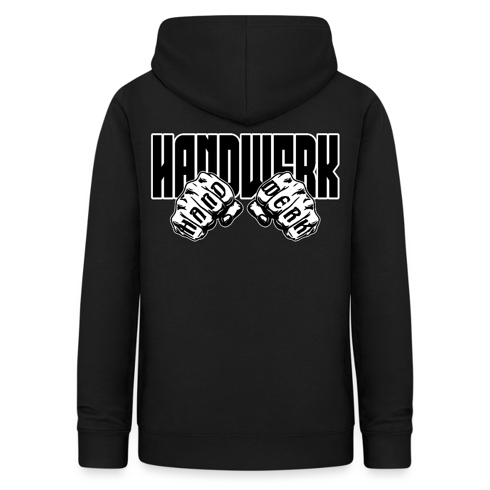 Frauen Hoodie "Handwerk" (beidseitig beruckt) Schwarz Frauen Hoodie