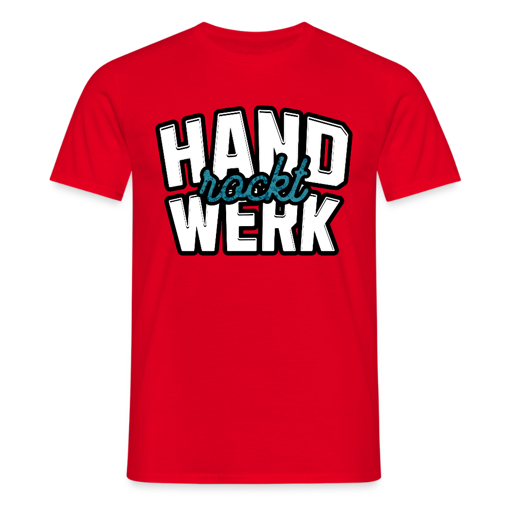 Unisex T-Shirt "Handwerk rockt" Rot Männer T-Shirt